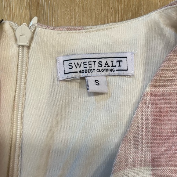 SweetSalt Faux Wrap Mauve Buffalo Plaid Dress Size S - Picture 7 of 13